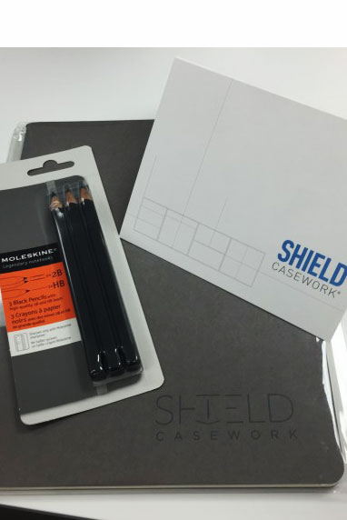 Shield Casework, Moleskine, journal, New York Times article, Inspiration